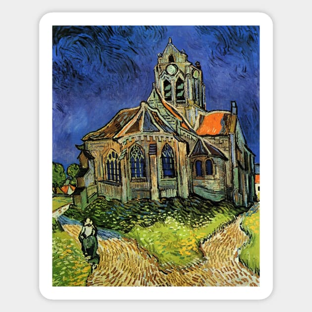 Church at Auvers by Vincent van Gogh Sticker by MasterpieceCafe